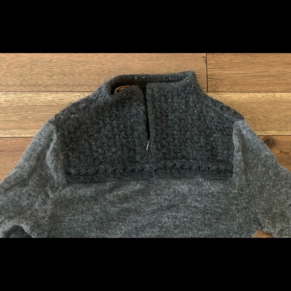 Tory Burch Alpaca, Wool Mock Neck / Cuff Sleeve Boucle Sweater, Size Small - Picture 3 of 3